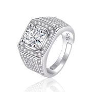 Men's Ring 925 Silver Mosanite Copper Plated Platinum – Gifts for Him — 12