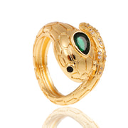 Copper Plated Genuine Gold Snake Shaped Diamond Ring – Stylish Gifts — 3