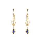 Silver French Court Starburst Blue Zirconium Earrings – Gifts for Her — 4