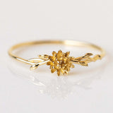 12yue Flower Birthstone Ring Copper Inlaid Zircon – Everyday Gifts — 10