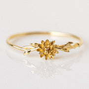 12yue Flower Birthstone Ring Copper Inlaid Zircon – Everyday Gifts — 10