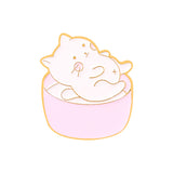 Kitty Brooch Bowl Cat Badge Golden M Badge Clothing – Stylish Gifts — 5