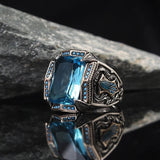 Retro Punk Ge Feng Te Ruby Men's Personalized Ring – Gifts for Him — 5
