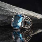 Retro Punk Ge Feng Te Ruby Men's Personalized Ring – Gifts for Him — 5