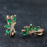 Water Drop Flower Shape Green Zircon Earrings – Gift Ideas — 3
