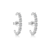 Women's S925 Sterling Silver C- Shaped Zircon Stud – Gifts for Her — 7