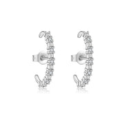 Women's S925 Sterling Silver C- Shaped Zircon Stud – Gifts for Her — 7