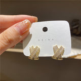 Women's Minimalist Zircon Inlaid Copper Earrings – Gifts for Her — 3