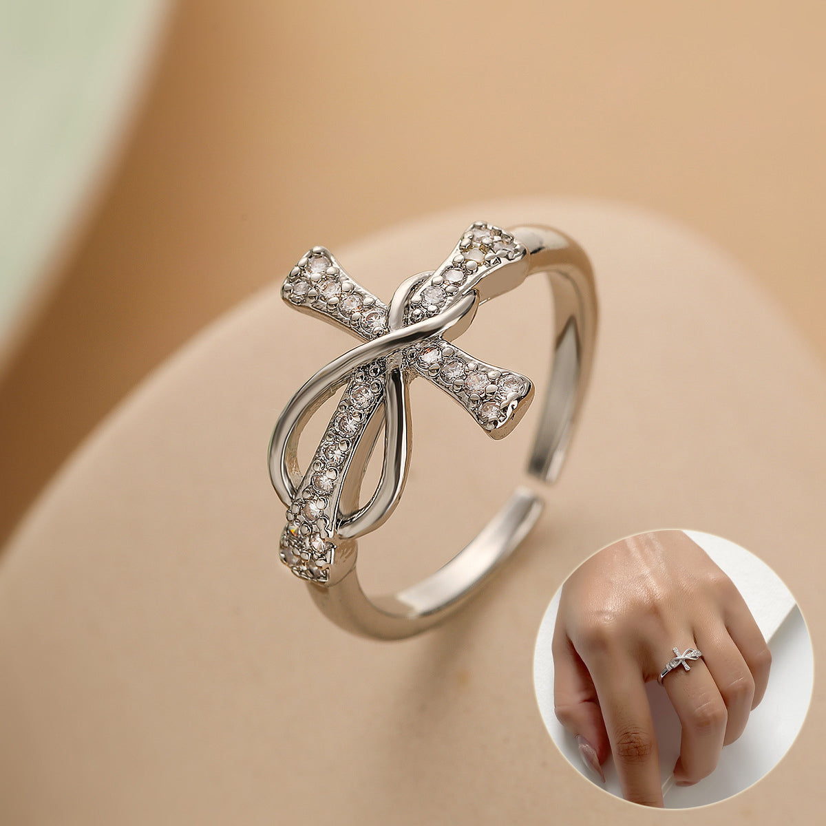 Simple Color Matching Copper Ring Fashion Cross Evil – Stylish Gifts — 1