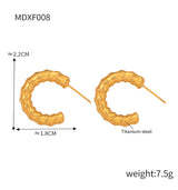 C-shaped Titanium Steel 18k Gold Plated Earrings – Thoughtful Gifts — 9