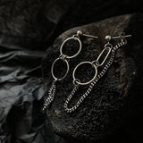 Asymmetric Geometric Ring Chain Earrings – Holiday Gift Ideas — 1