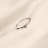 Heart-shaped Single Diamond Simple Wild Tail Ring – Holiday Gift Ideas — 2