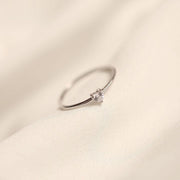 Heart-shaped Single Diamond Simple Wild Tail Ring – Holiday Gift Ideas — 2