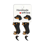 Cute Animal Dachshund Stud Earrings Cartoon Puppy – Dog Lover Gifts — 2