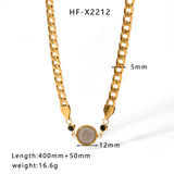 Cuban Link Chain Round Pendant Inlaid Zircon – Jewelry Gift Ideas — 7
