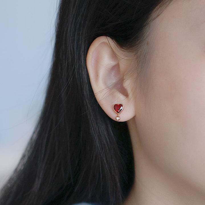 Natural Garnet Versatile Zircon Earrings – Surprise Gifts — 1