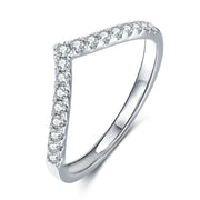 V-shaped Simulation Moissanite Diamond Ring – Jewelry Gift Ideas — 6