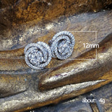Full Diamond Zircon Flower Earrings – Surprise Gifts — 4
