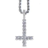 Full Diamond Cross Necklace Inverted Zircon – Jewelry Gift Ideas — 3