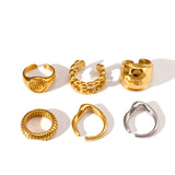 Women's Retro Minority Hammered Opening Couple Rings – Gifts for Her — 6