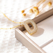 Copper-plated Gold Zircon Chubby Pendant Necklace – Jewelry Gift Ideas — 4