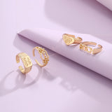 Shaped Rings Vintage Alloy Letter Cutout Heart Rings – Useful Gifts — 3