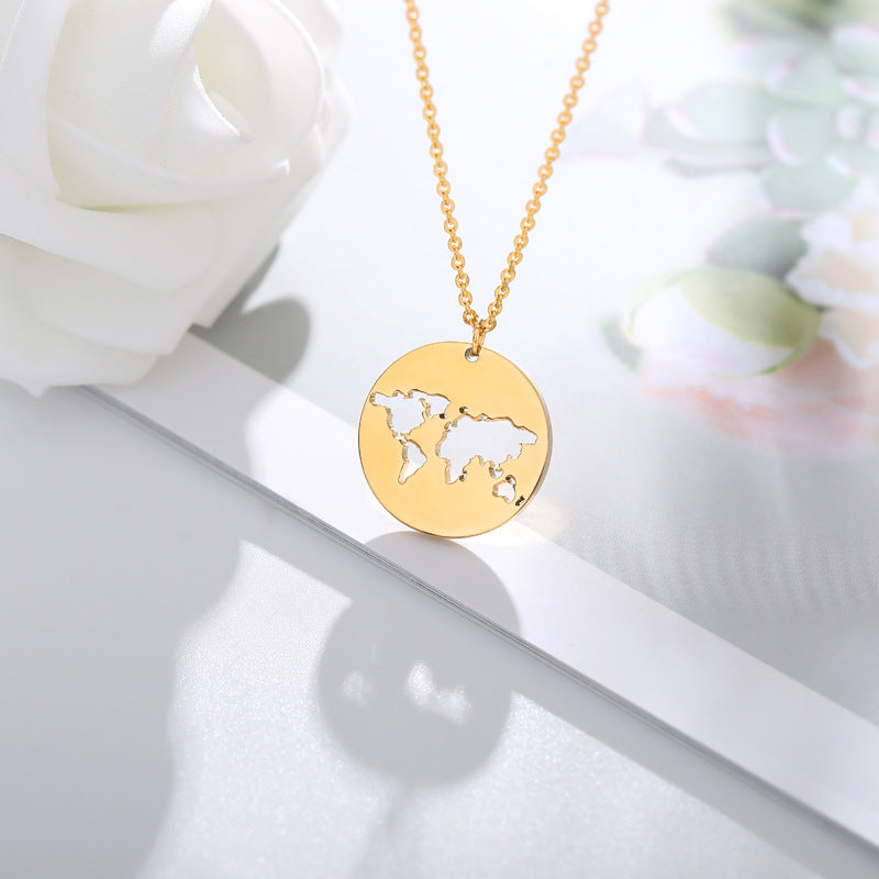 Geometric Round Stainless Steel Minimalist World – Jewelry Gift Ideas — 1