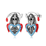 S925 Sterling Silver Death Skull Stud Earrings Set – Birthday Gifts — 4