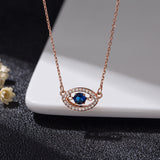Lucky Blue Eyes Tear Rose Gold Necklace – Jewelry Gift Ideas — 3