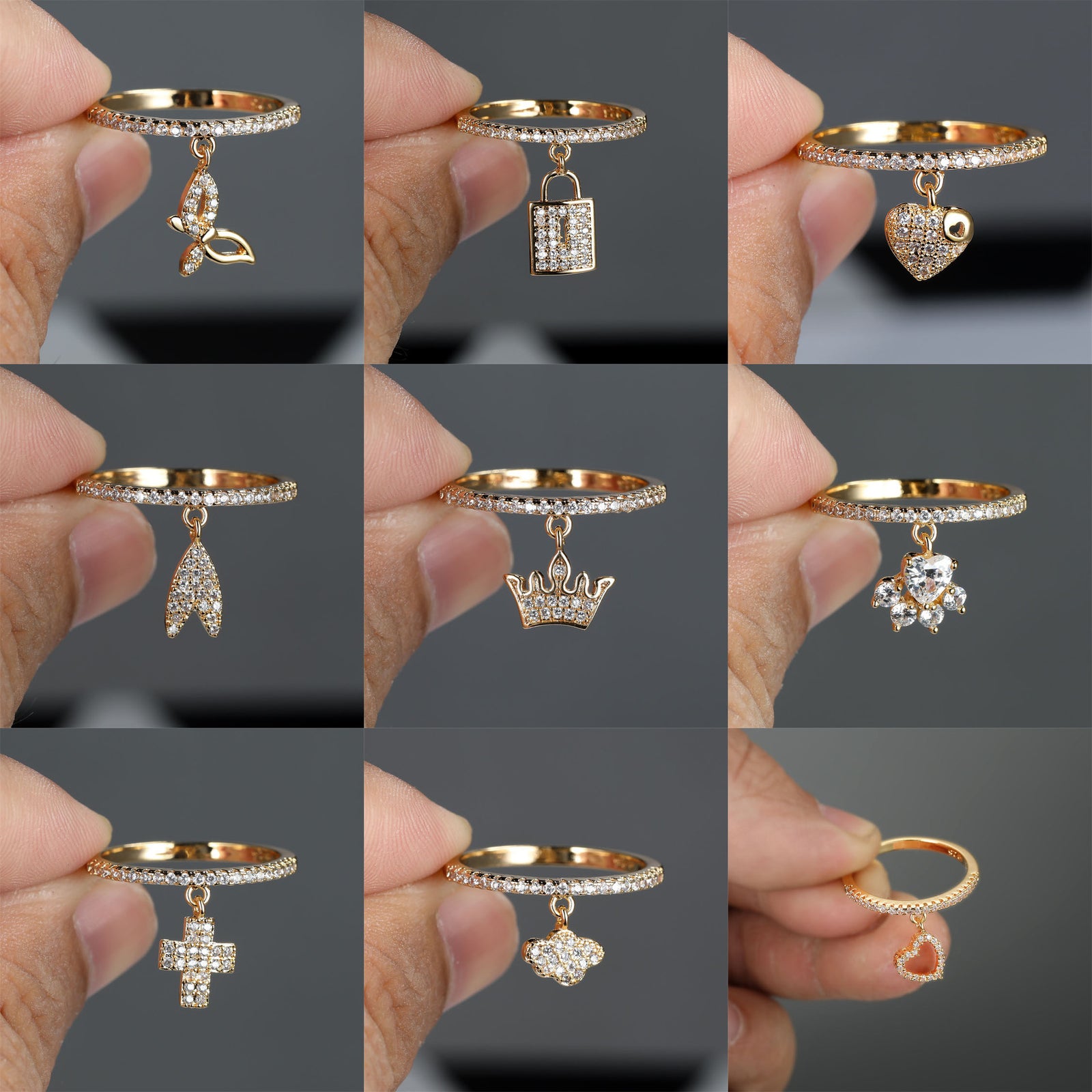 Crown Element Gold-plated Pendant Wedding Ring – Jewelry Gift Ideas — 1