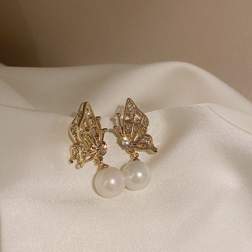 925 Silver Needle Niche Diamond Butterfly Pearl – Thoughtful Gifts — 2