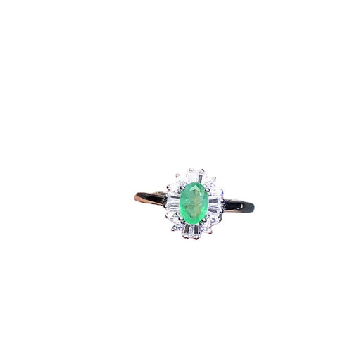 Colombian Emerald Ring 925 Silver With Diamonds – Practical Gifts — 2