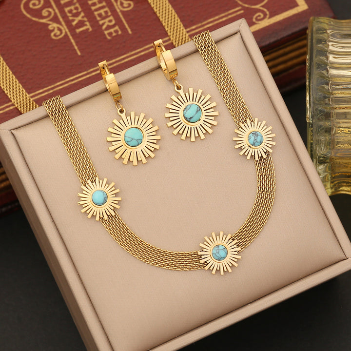 Turquoise Stainless Steel Necklace Simple – Jewelry Gift Ideas — 1