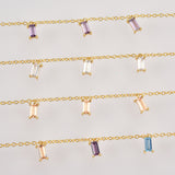 Simple Color 3 Square Stone Rainbow Sterling – Jewelry Gift Ideas — 7