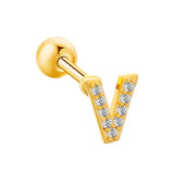 Inlaid Zircon 26 English Letters Ear Bone Stud – Meaningful Gifts — 6