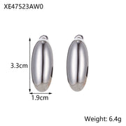 Minimalist Titanium Steel Ear Studs Triangle Oval – Stylish Gifts — 14