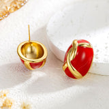 Vintage Egg Surface Enamel Enamel Earrings Women – Gifts for Her — 7