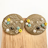 Exaggerated Morandi Beaded Metal Clay Drop Earrings – Useful Gifts — 2