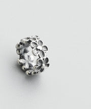 Sterling Silver Vintage Small Flower Hollow Bead – Birthday Gifts — 4