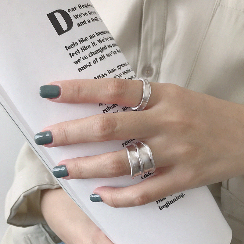 S925 Silver Irregular Bump Matte Brushed Ring – Practical Gifts — 1