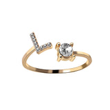 Design Adjustable 26 Initial Letter Ring Fashion – Stylish Gifts — 14