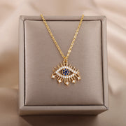 18K Gold Plated Color Zircon Blue Eyes Pendant – Jewelry Gift Ideas — 12