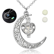 Glow In The Dark Necklace Moon Square Heart – Jewelry Gift Ideas — 3