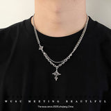 Dark Cross Necklace Men's Fashion Accessories – Stylish Gifts — 8