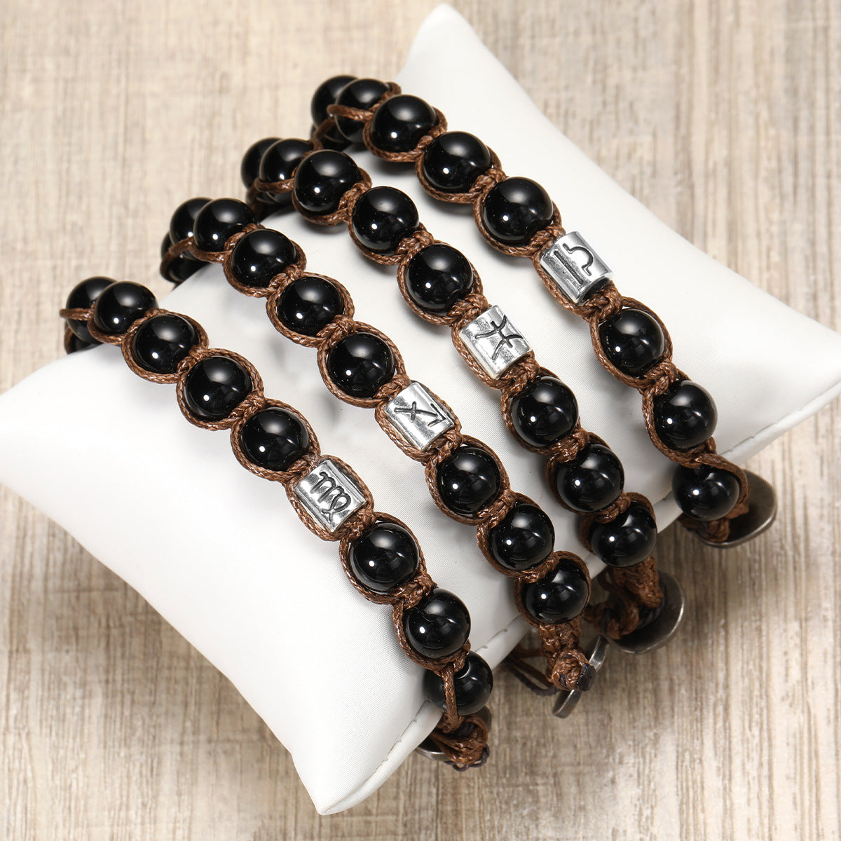 Natural Stone 12 Zodiac Obsidian Hand-woven Bracelet – Stylish Gifts — 1