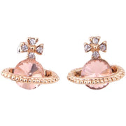 Women's Green Diamond Saturn Stud Earrings – Gifts for Her — 3