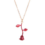 Creative Drop Red Rose Flower Pendant Necklace – Jewelry Gift Ideas — 11