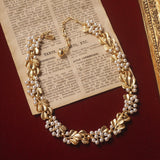 Pearl Ginkgo Leaf Vintage Brushed Necklace – Jewelry Gift Ideas — 18