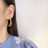 Classic Commuter Metal Large Hoop Earrings – Birthday Gifts — 6