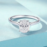 Sterling Silver Inlaid Oval Zircon Ring For Women – Gifts for Her — 2